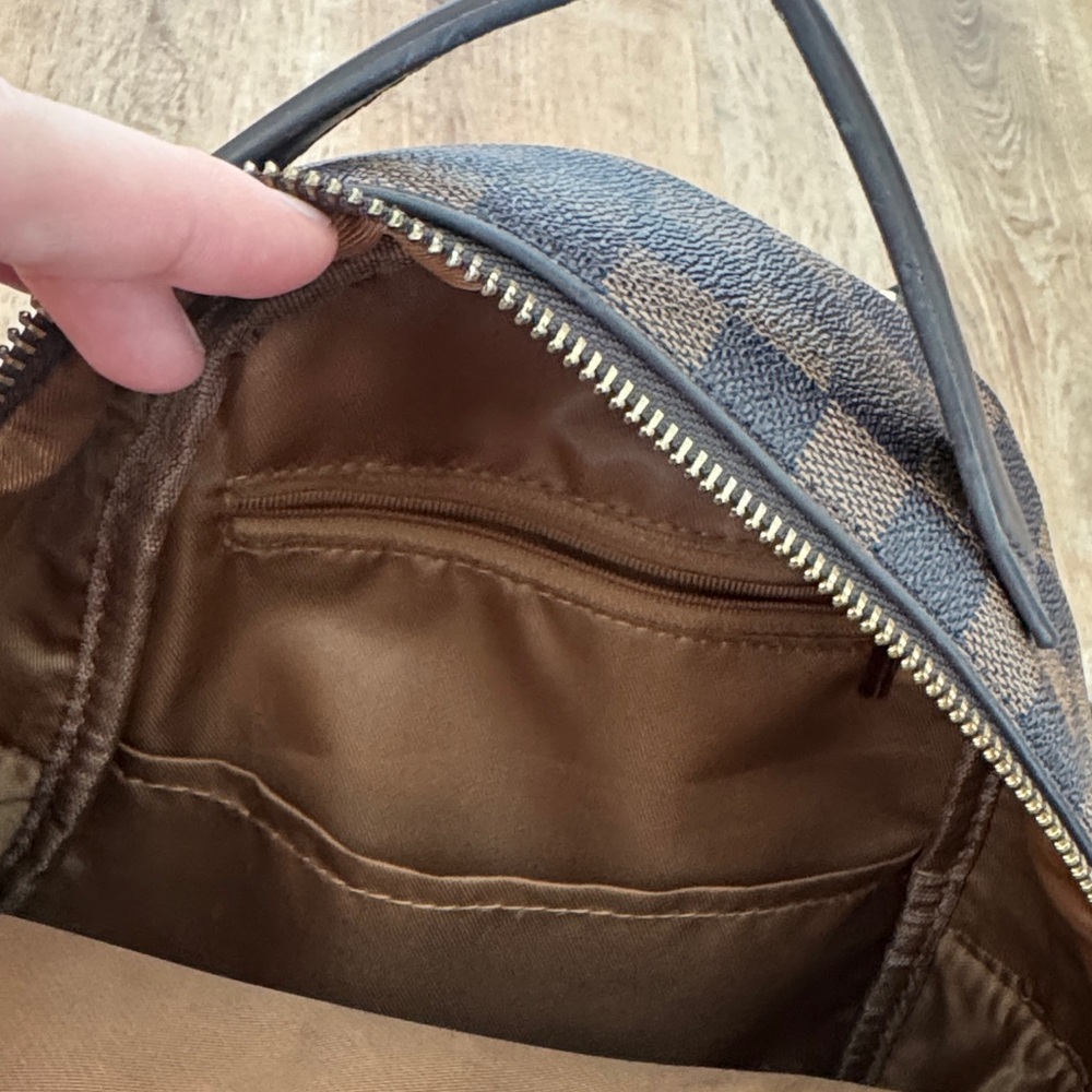 Brown Checkered Mini Backpack - image 6